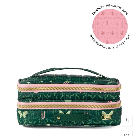 NWT Wicked x Lug Double Decker Cosmetic Case in Friends For Good 💚🩷 - Picture 4 of 10
